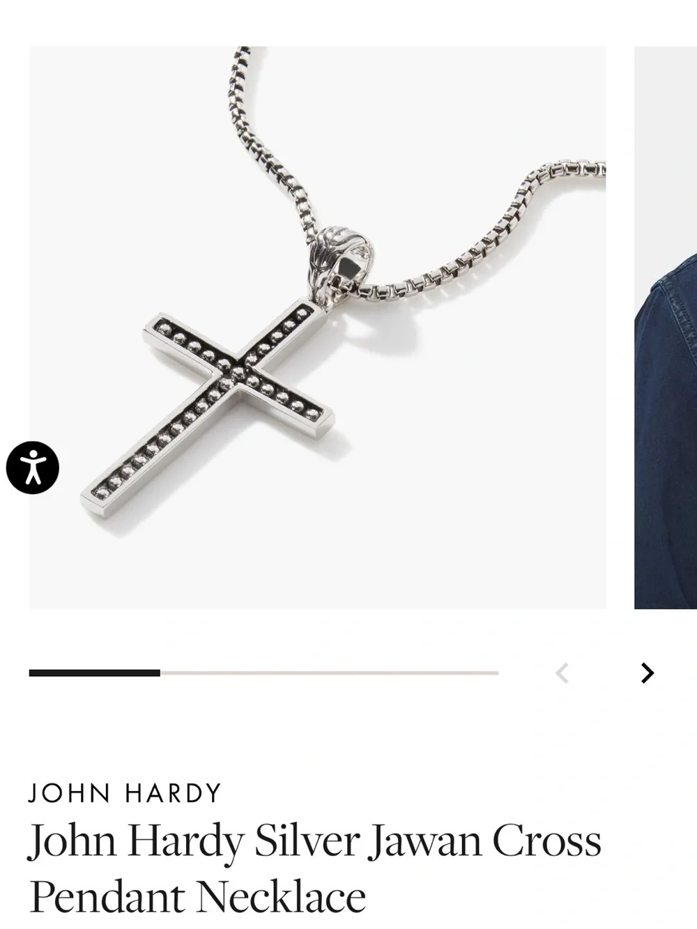 John Hardy Sterling Silver Beaded Cross Pendant Necklace